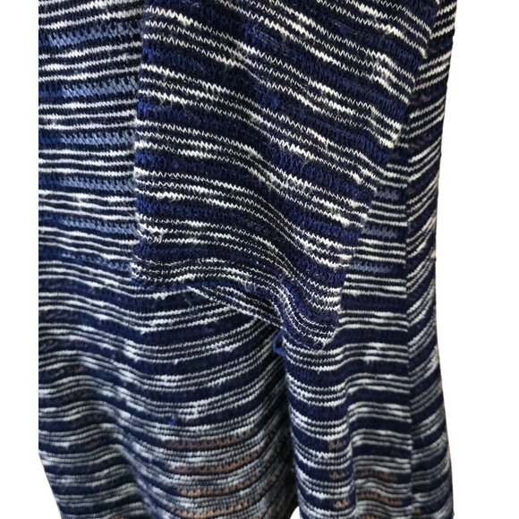 Womens Navy & White Striped Cal Style Sweater Top Button Accents sheer vintage - Picture 4 of 8